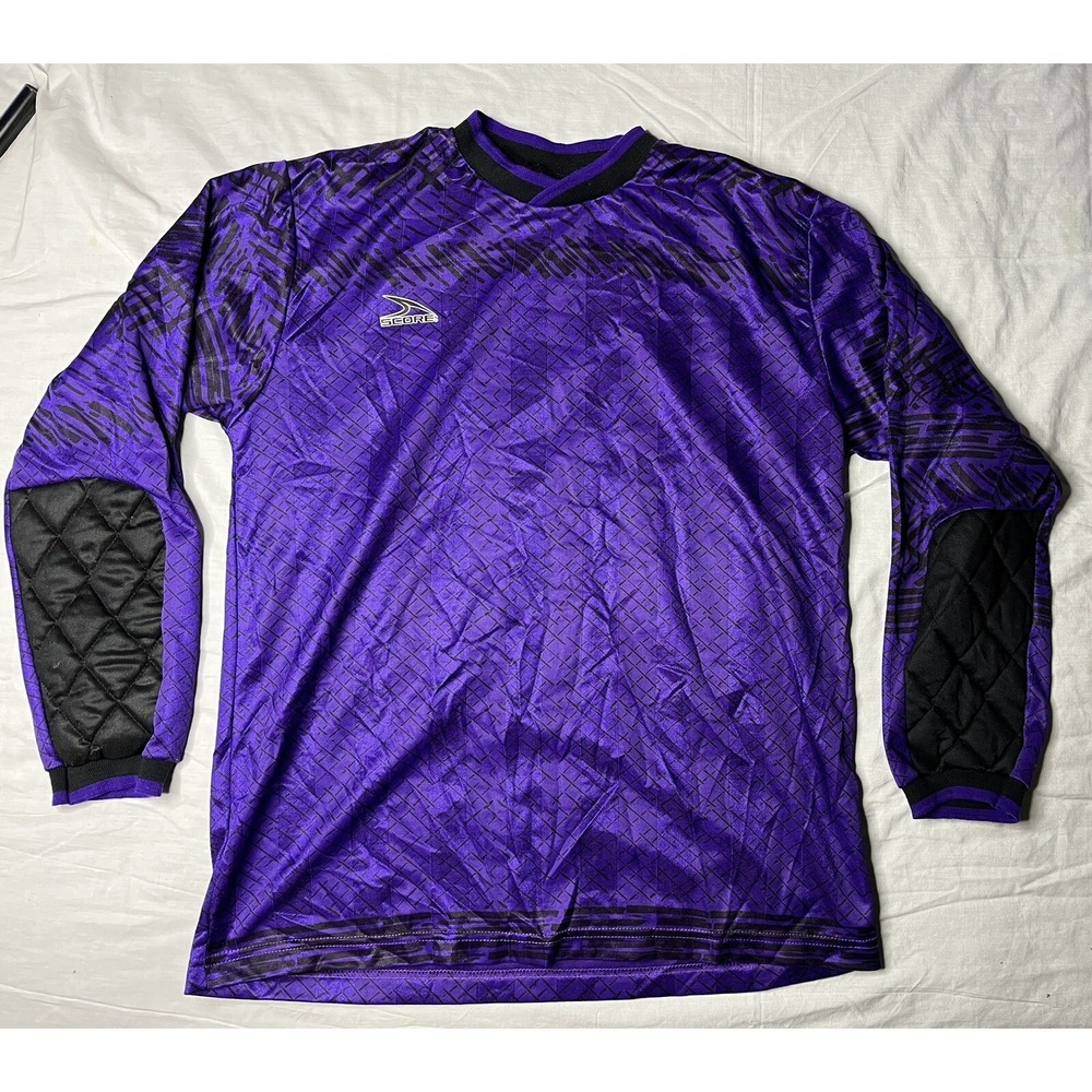 Score Soccer Jersey Adult Size Large Purple Long Sleeve Vintage 1990s
